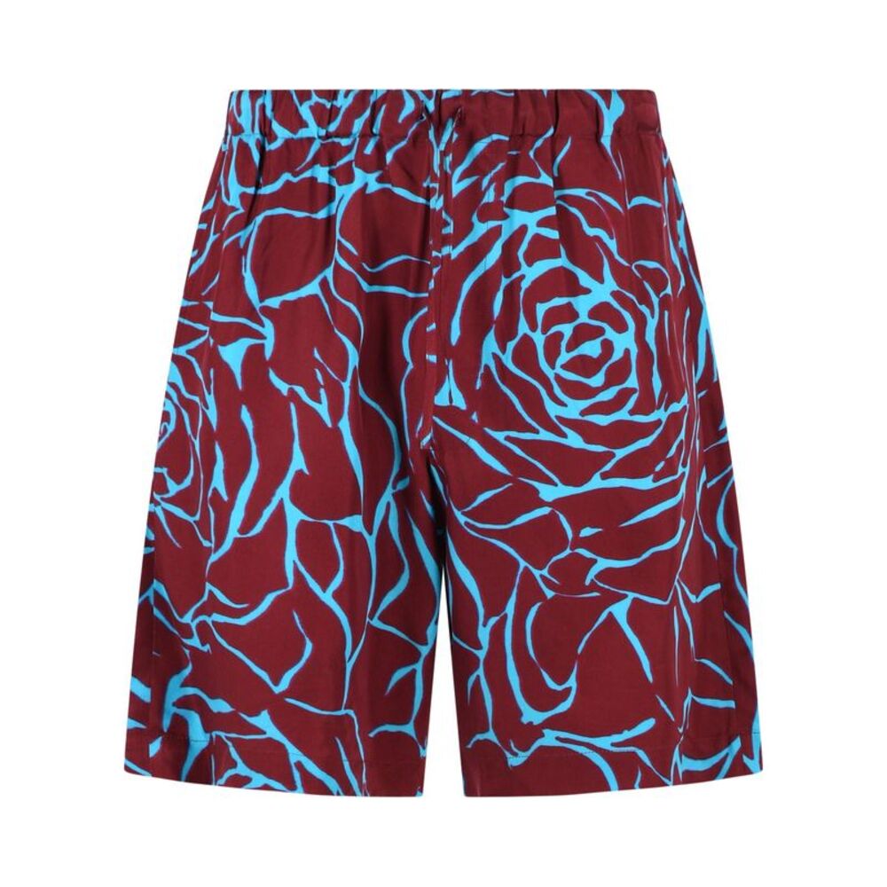 Dries Van Noten 'Piperi' Bermuda Shorts In Burgundy Viscose Twill Men